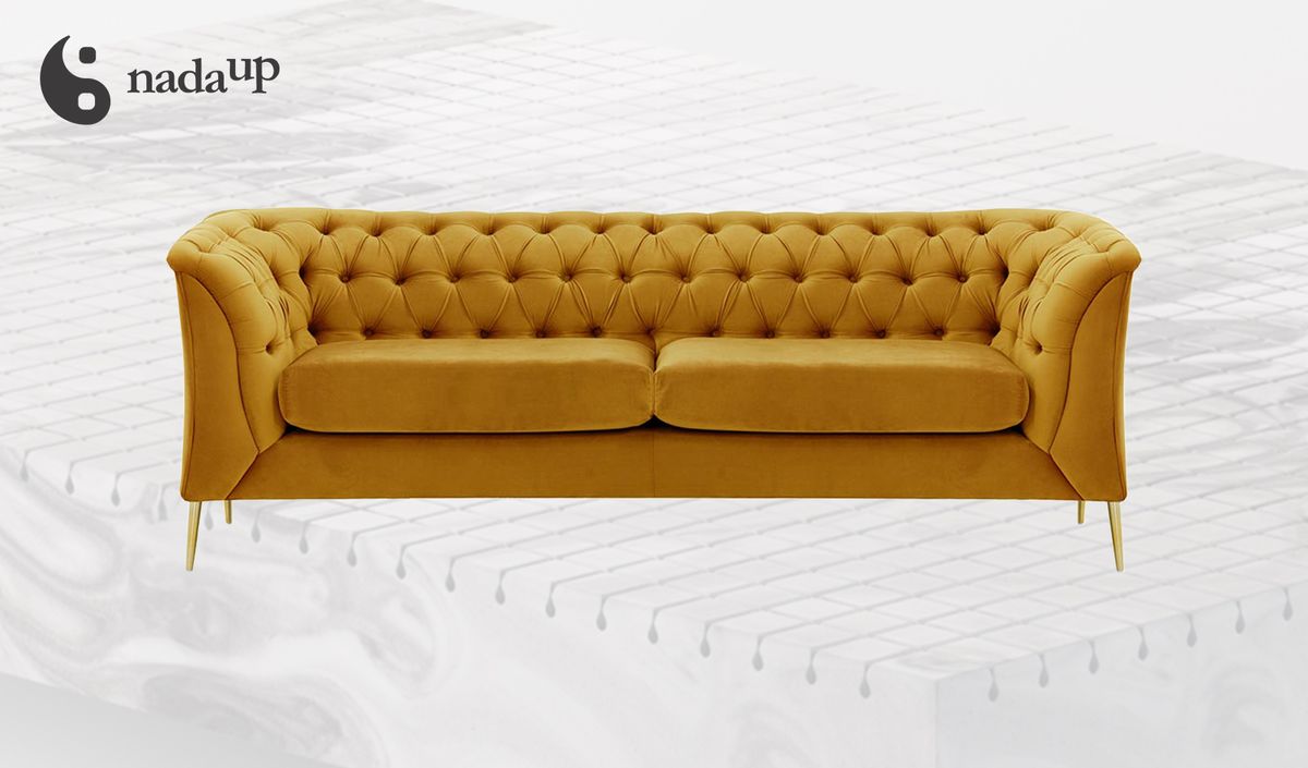Sofa 2,5-osobowa Chesterfield Modern z pianką medyczną