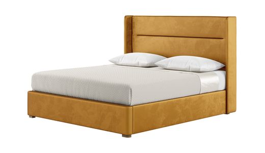 Łóżko Lewis 180x200 cm z poziomym przeszyciem na zagłówku i panelami bocznymi