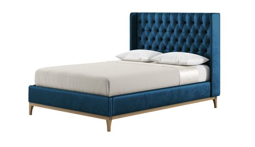 Łóżko Marlon 140x200 cm z pikowanym zagłówkiem i panelami bocznymi
