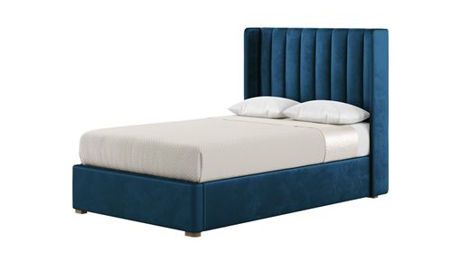 Łóżko Naomi 120x200 cm z pionowymi przeszyciami i panelami bocznymi