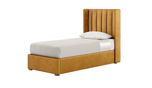 Łóżko Naomi 90x200 cm z pionowymi przeszyciami i panelami bocznymi