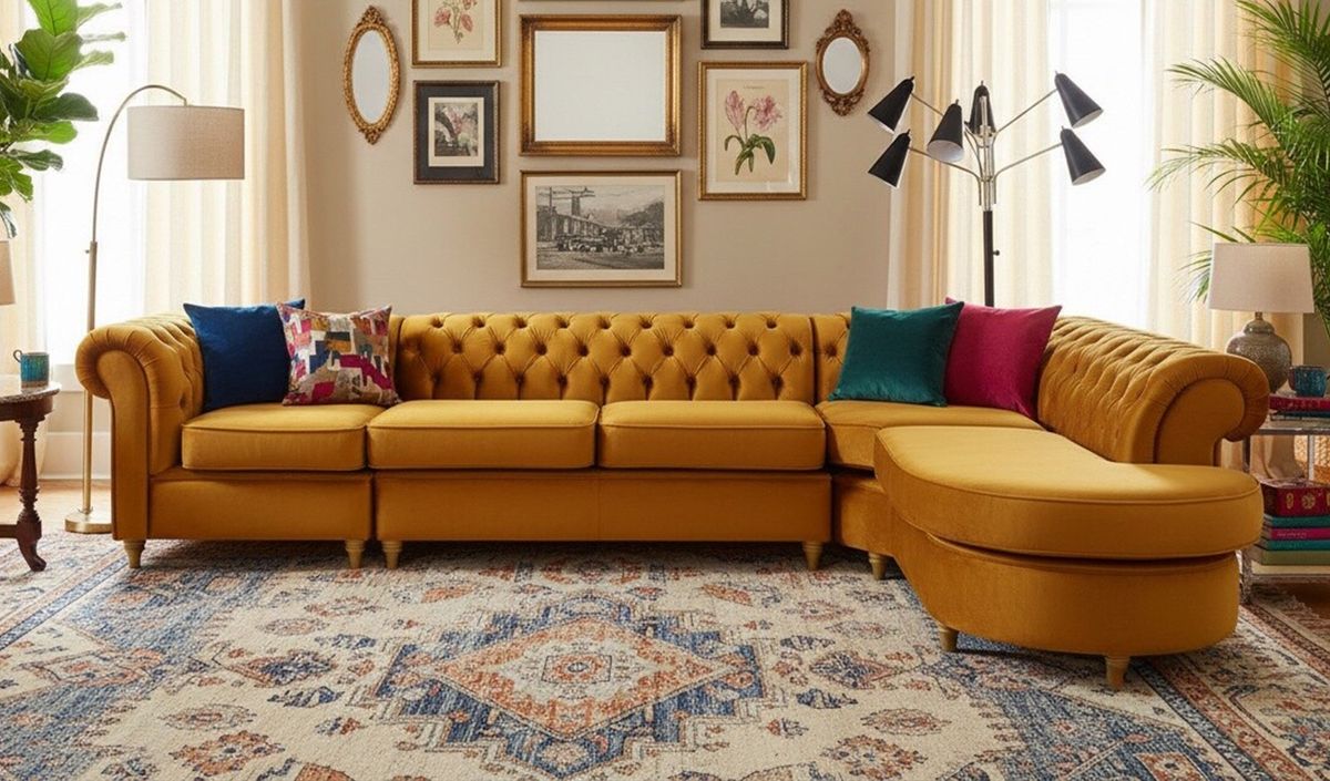 Prawy narożnik modułowy Chesterfield