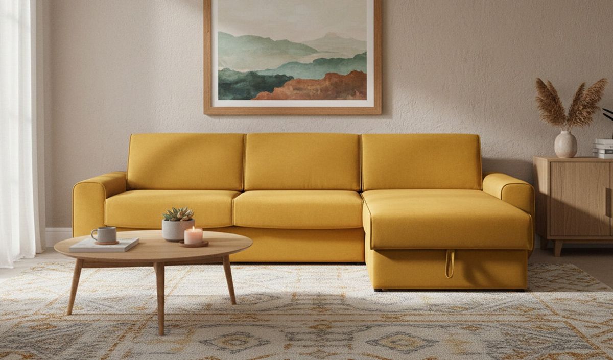 Prawy narożnik z funkcją spania Salsa z pojemnikiem