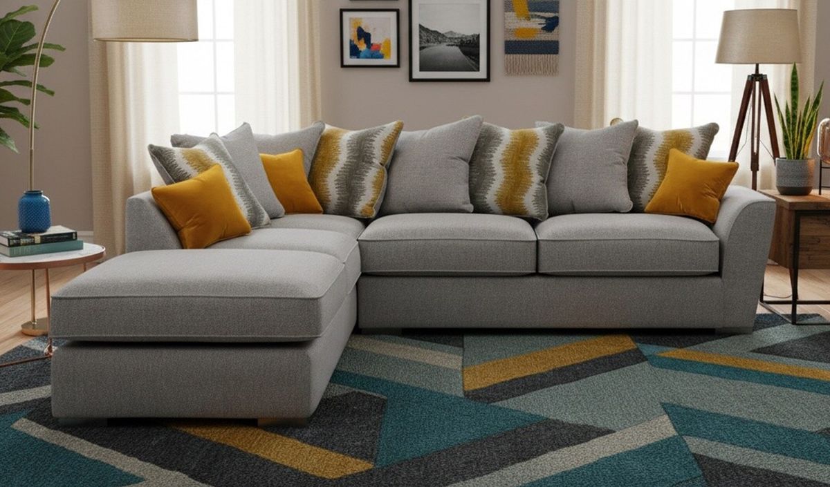 Narożnik lewostronny z luźnymi poduszkami Majestic