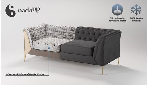 Sofa dwuosobowa Chesterfield Modern Wood z pianką medyczną Sofa dwuosobowa Chesterfield Modern Wood z pianką medyczną