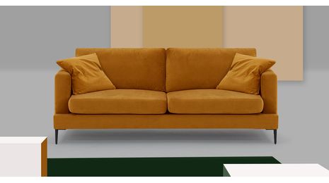 Żółta sofa w salonie. 3 pomysły na salon w jesiennym klimacie